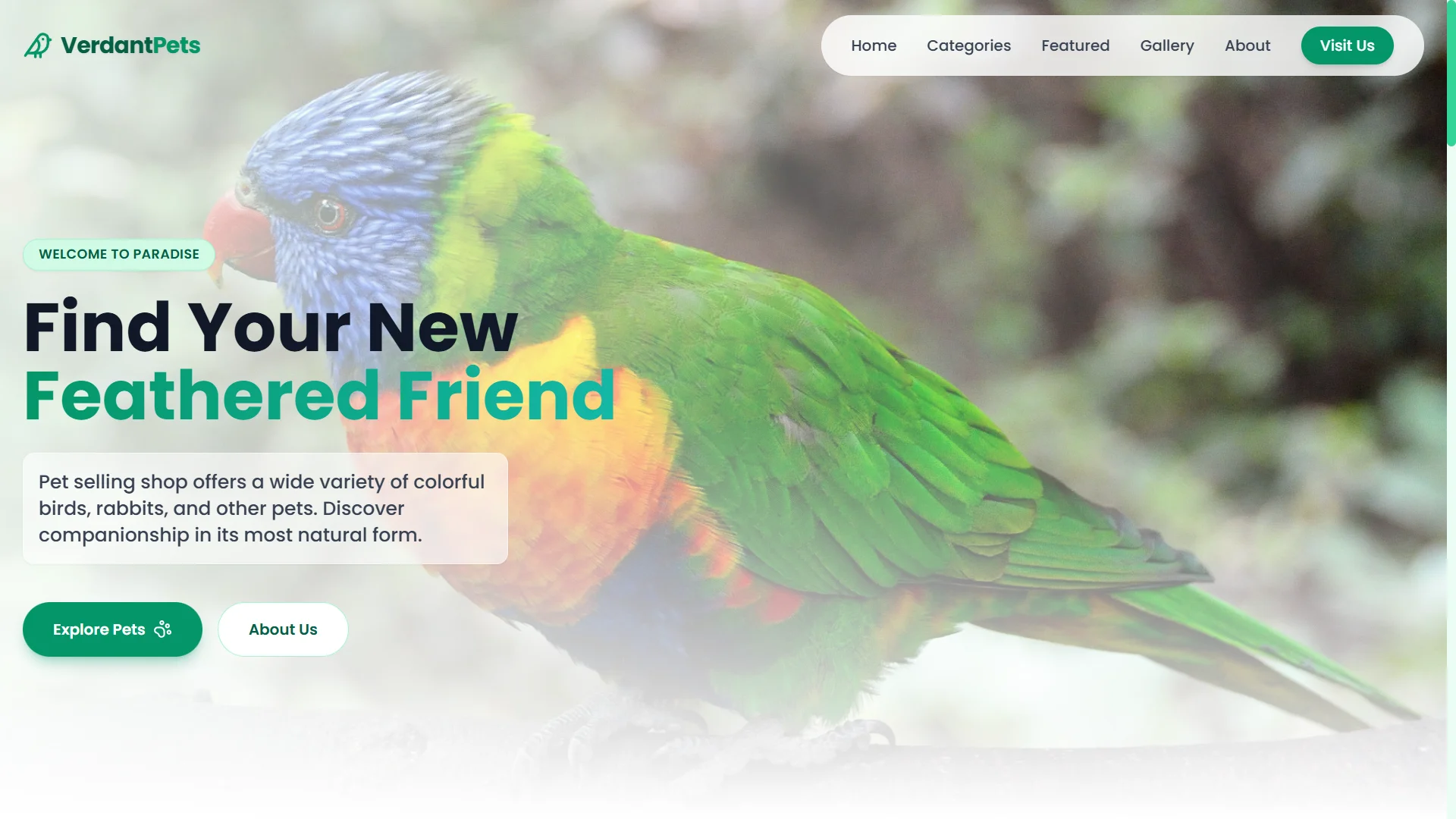 Verdant Pets website