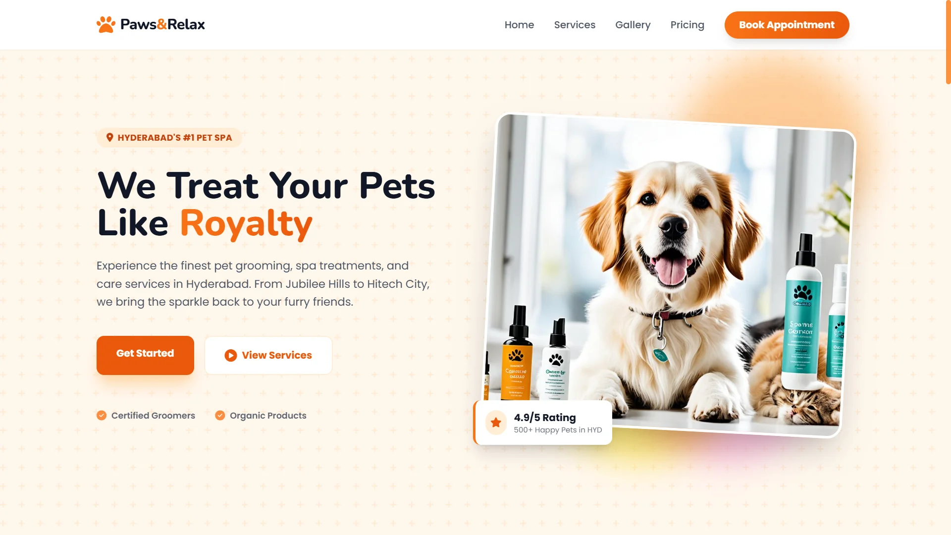 Pet care website